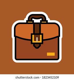 baggage icon, sticker flat design vector