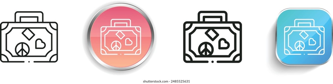 baggage icon. Thin Linear, Regular and Button Style Design Isolated On White Background