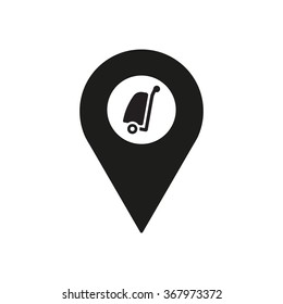 Baggage icon, vector illustration. Flat design style
