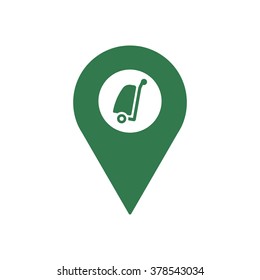 Baggage icon, vector illustration. Flat design style