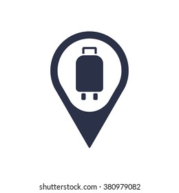 Baggage icon, vector illustration. Flat design style