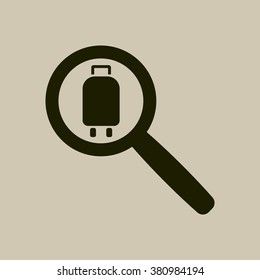 Baggage icon, vector illustration. Flat design style