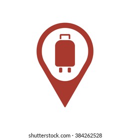 Baggage icon, vector illustration. Flat design style