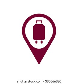 Baggage icon, vector illustration. Flat design style