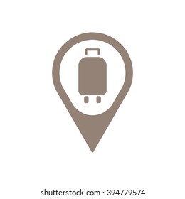 Baggage icon, vector illustration. Flat design style