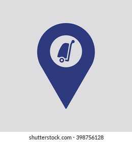 Baggage  icon, vector illustration. Flat design style