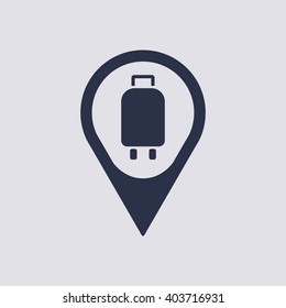 Baggage icon, vector illustration. Flat design style
