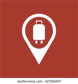 Baggage icon, vector illustration. Flat design style