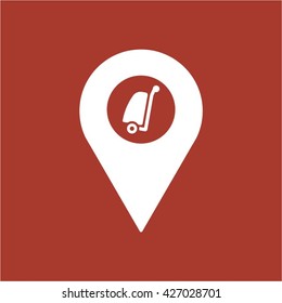Baggage  icon, vector illustration. Flat design style