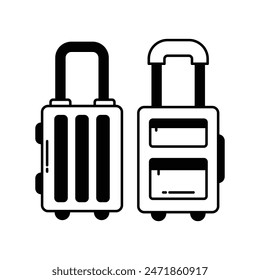 baggage icon with white background vector stock illustration