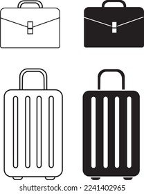 conjunto de iconos de equipaje. ilustración vectorial de maleta para web