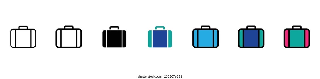 conjunto de ícones de bagagem. ilustração vetorial de mala para web. stock vetor.