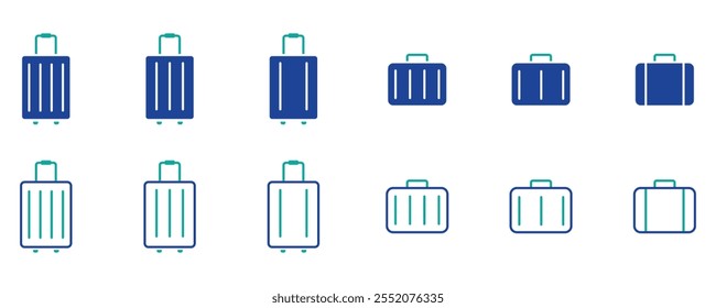 baggage icons set. vector illustration of suitcase for web. stock vector.