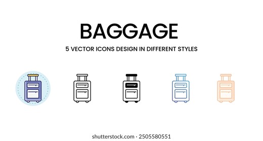 Baggage icons vector set stock illustration