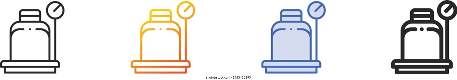 baggage icon.Thin Linear, Gradient, Blue Stroke and bold Style Design Isolated On White Background