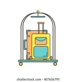 Baggage illustration. Isolated on a white background. Vector illustration. Travel and tourism Icon.