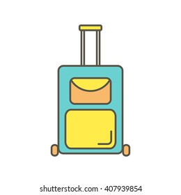 Baggage illustration. Isolated on a white background. Vector illustration. Travel and tourism Icon.