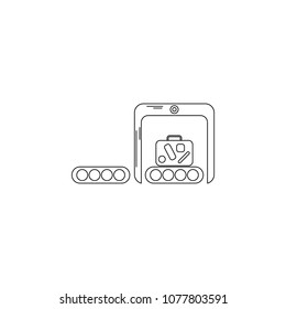 baggage inspection illustration. Element of airport for mobile concept and web apps. Thin line illustration of baggage inspection can be used for web and mobile. Premium icon on white background