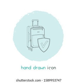 Baggage insurance icon line element. Vector illustration of baggage insurance icon line isolated on clean background for your web mobile app logo design.