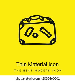 Equipamiento con las etiquetas Esquema de dibujo de mano mínima material amarillo brillante icono