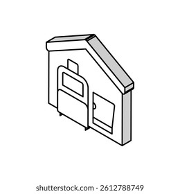 baggage and laptop in house isometric icon vector. baggage and laptop in house sign. isolated symbol illustration
