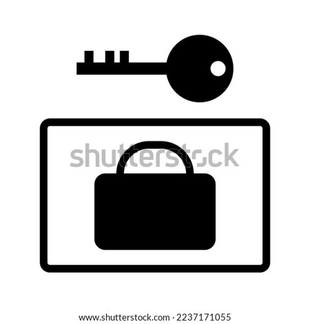 Baggage locker icon. Key and baggage icon. Deposit. Vector.