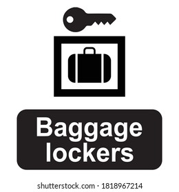 Baggage lockers signs vector. ESP10
