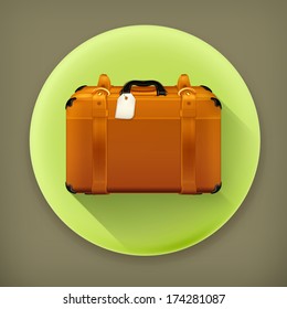 Baggage, long shadow vector icon