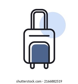 Equipaje, portaequipajes, vehículo plano, icono aislado. Símbolo gráfico del sitio web de viajes y turismo y diseño de aplicaciones, logotipo, aplicación, interfaz de usuario