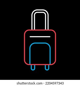 Baggage, luggage flat vector isolated on black background icon. Graph symbol for travel and tourism web site and apps design, logo, app, UI