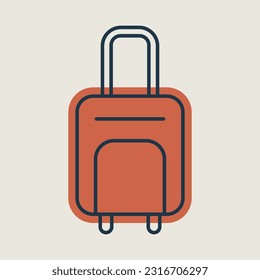 Baggage, luggage flat vector isolated icon. Graph symbol for travel and tourism web site and apps design, logo, app, UI