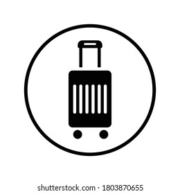 Baggage, luggage icon. Simple black vector on isolated white background