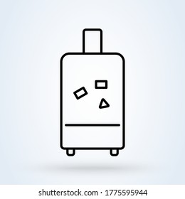 Baggage, luggage line icon, outline vector sign, linear style pictogram isolated on white. Symbol, logo illustration