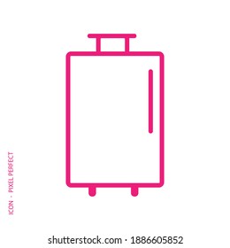 Baggage, luggage line icon, outline vector sign, linear style pictogram isolated on white. Illustration Symbol for  logo, website. Editable stroke.