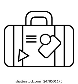 Baggage, luggage line icon, outline vector sign, linear style pictogram isolated on white. Travel, holiday concept symbol, logo illustration