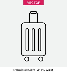Baggage, luggage line icon, vector flat simple illustration on white background..eps