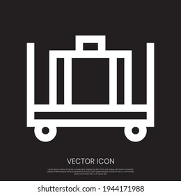 Baggage, luggage trolley icon vector design. Symbol for your website design, logo, app, UI. Eps10 vector illustration.