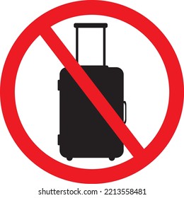 Baggage not allowed in this area sign vector
