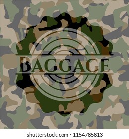Baggage on camouflage pattern