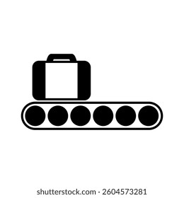 Baggage on conveyor icon, simple flat style, illustration, logo sign symbol pictogram template, for ui or ux isolated on white for mobile app, editable