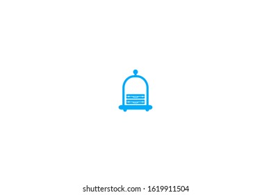 Baggage on an elegant hotel platform cart icon in trendy flat style isolated on white background vector illustration