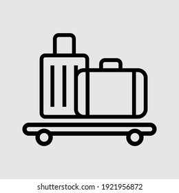 baggage outline icon isolated vector illustration