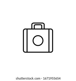 Baggage with outline icon vector