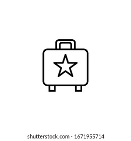 Baggage with outline icon vector