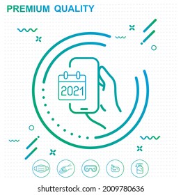 Baggage in phone icon illustration - modern design