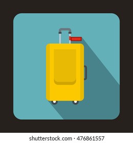 Baggage ready for travel icon in flat style isolated with long shadow