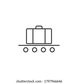 Das Gepäck hat ein lineares Icon-Design wiedergewonnen. Vektorgrafik.
