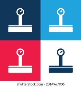 Baggage Scale blue and red four color minimal icon set