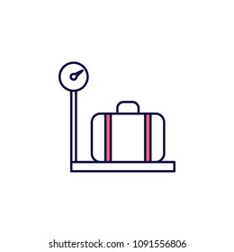 baggage scales icon. Element of simple colored web icon for mobile concept and web apps. Isolated baggage scales icon can be used for web and mobile. Premium icon on white background