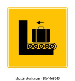 baggage scan and claim on yellow background